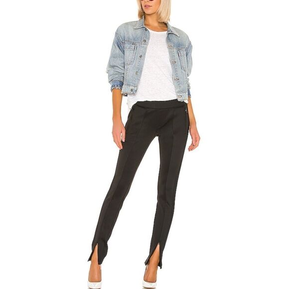 PAM & GELA Black Front Split Hem Cigarette Pants New With Tag Size Small - Picture 1 of 12